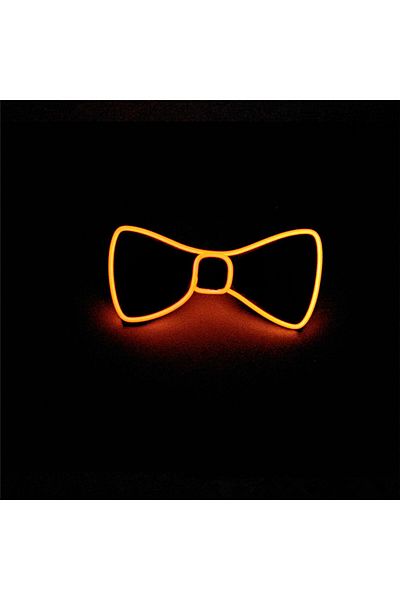 Choice Orange Men Glowing Bow Tie EL Wire Neon LED Luminous Party Haloween Christmas Luminous Light Up Deco