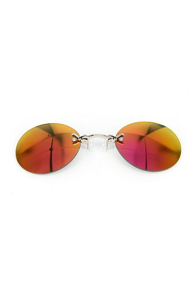 Choice D 1-2PCS Clip On Nose Glasses Round Rimless Matrix Morpheus Sunglasses Mini Frameless Vintage Men E.
