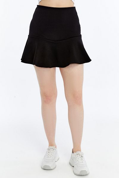Maison La Femme Pantaloni scurți de damă Fusta Volan Crepon