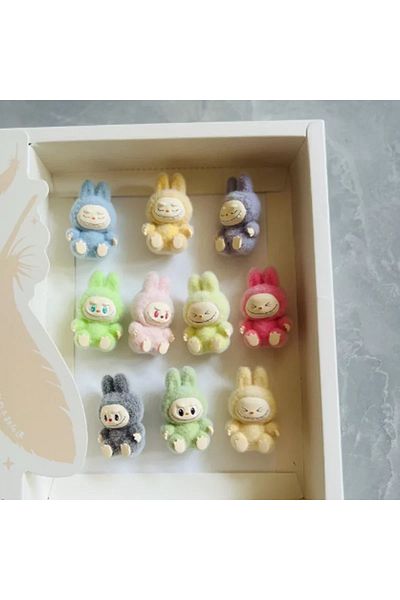 Choice Random 10 pcs New 10pcs Mini Labubu Sitting Posture Action Figure Cute Labubu Dolls Set Model Collec