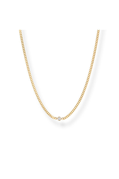 Joy of Jade Natalie Tektaş Zincir Kolye, 18 Ayar Altın Kaplama