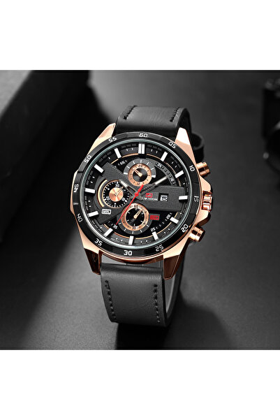 Choice 216PH1 Top Men Watch Sports Style 46mm Large Leather Racing Style Casual Fashion Original Black Rose