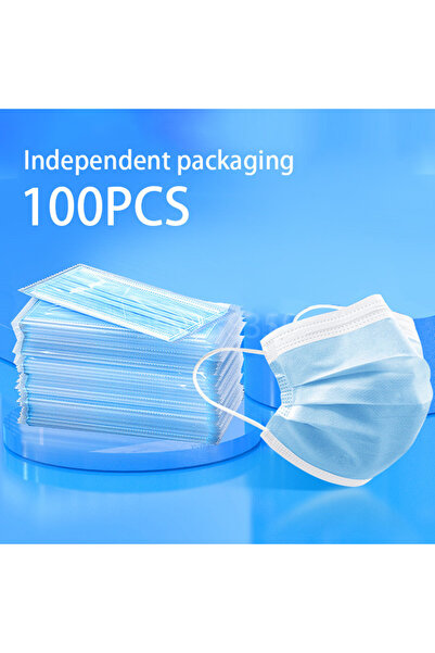Choice 100 قطعة - أزرق 10-500 قطعة عبوة فردية أقنعة للبالغين للاستخدام مرة واحدة، فلتر، قناع وجه غير منسوج منفوخ بالذوبان