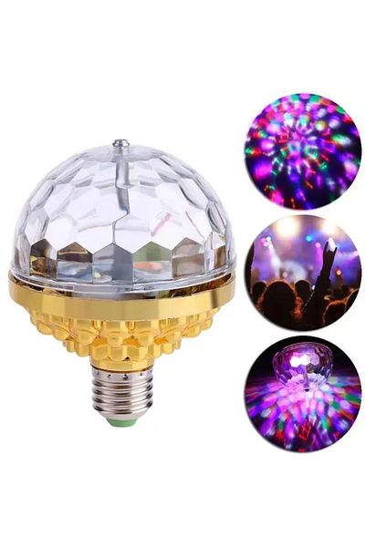 Heinast PACKAGE B E27 Stage Light Colorful Small Magic Ball Rotating LED Stage Lamp Bulb For DJ Disco Ambien