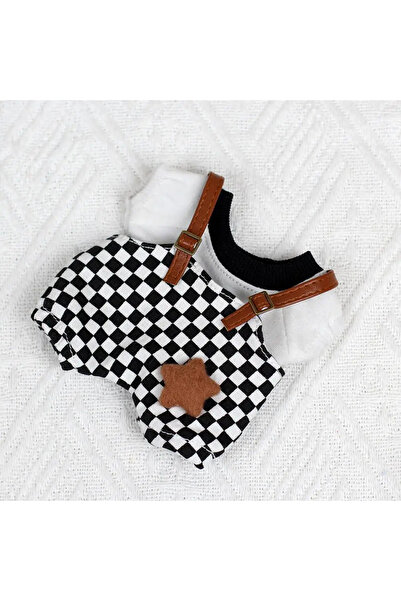 Choice ملابس وإكسسوارات دمية قطيفة صغيرة سوداء وبيضاء مقاس 17 سم لفرقة لابوبو...