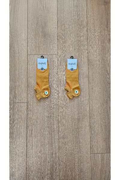 Aytuğ Aytuğ Men's Summer Season 2 Pairs Cotton-Cotton (Yellow) Booties Socks - 11262-2