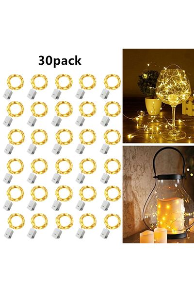 Choice 2M20LED Warm White 30 Packs Fairy Tale Lamp Battery Operated String Light 20 LED Mini String Light W
