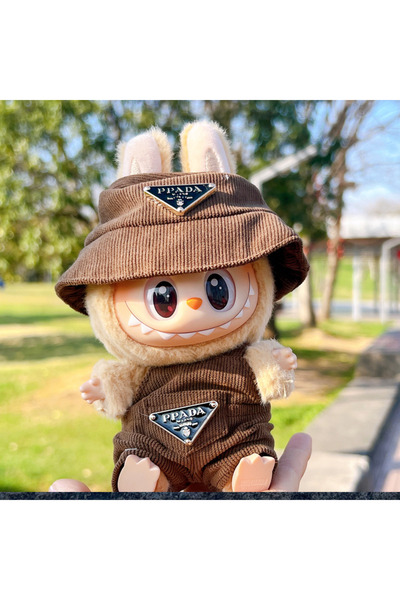 Choice طقم ملابس دمية لابوبو مكون من قطعتين من قماش مخملي جديد باللون البني، ...