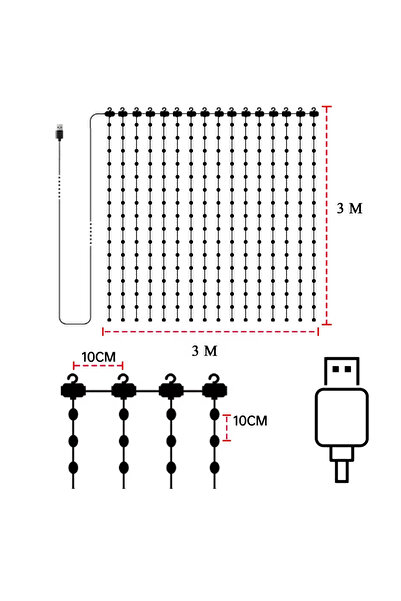 Choice ستارة إضاءة ذكية 3م×3م، 400 مصباح ليد، سلسلة إضاءة ستائر USB 400 مصباح...