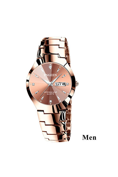 Choice ساعة رجالية ذهبية 2025 FNGEEN 5808 Relogio Feminino للزوجين ساعة كوارت...