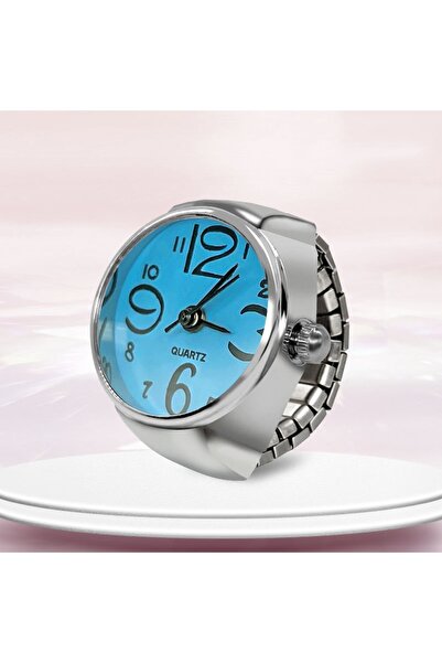 Choice ساعة خاتم جديدة زرقاء رائجة البيع بتصميم دائري إبداعي مصنوع من سبيكة م...
