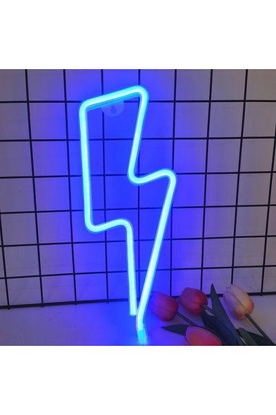 Choice Lightning-Blue 1pc, cool neon light battery/USB power supply, game room bedroom party, wedding girl