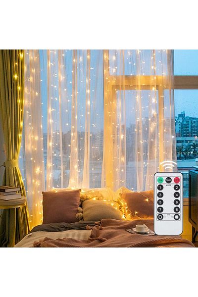 Choice 3Mx2M 200LEDs Warm White 3/4/6M LED Curtain Lights Fairy Garland on the Window USB 8 Modes Light Str