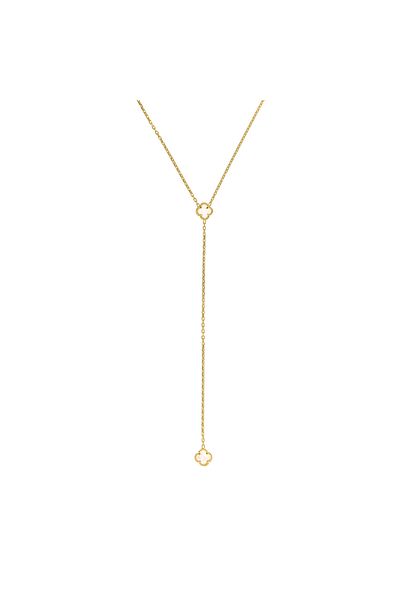 ohmygod jewelry Colier din argint placat cu aur galben lariat – Lucky Nicole