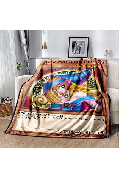 Choice 150X220CM 1 Anime Yu Gi Oh Card Throw Blanket Blue Eyes White Dragon Anime Cartoon Soft Plush Blanke