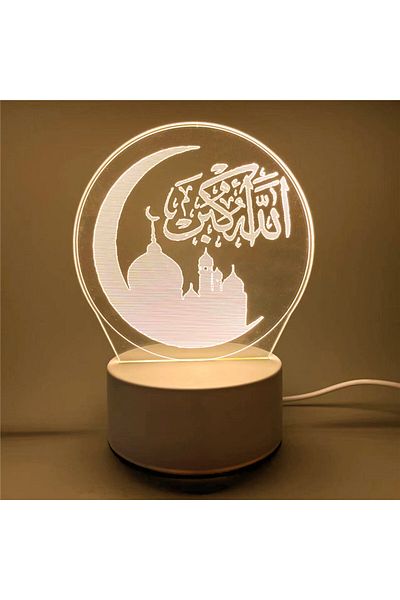 Choice USB Powered Night Light-11 USB Operated 3D LED Night Light Eid Mubarak Table Ornament Muslim Ramadan