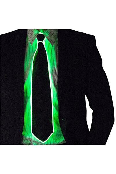 Choice ربطة عنق خضراء مضيئة للرجال مصنوعة من سلك نيون LED لحفلات الهالوين وأع...