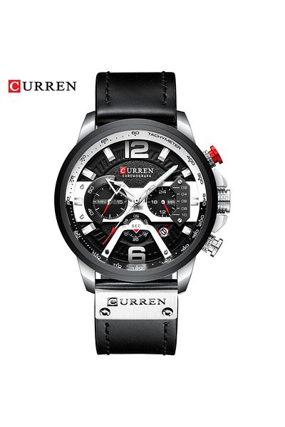 Curren silver black CURREN Casual Sport Watches for Men Top Brand Luxury Military Leather Wrist Watch Man C