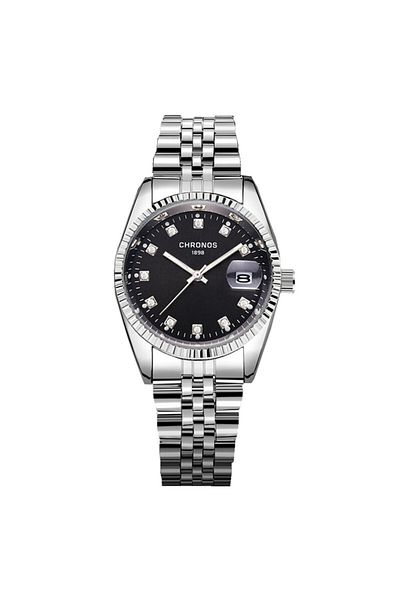 Choice CH2905 CHRONOS Men Luxury Rhinestone Watch Gold Waterproof Stainless Steel Bracelet Calendar Wrist W