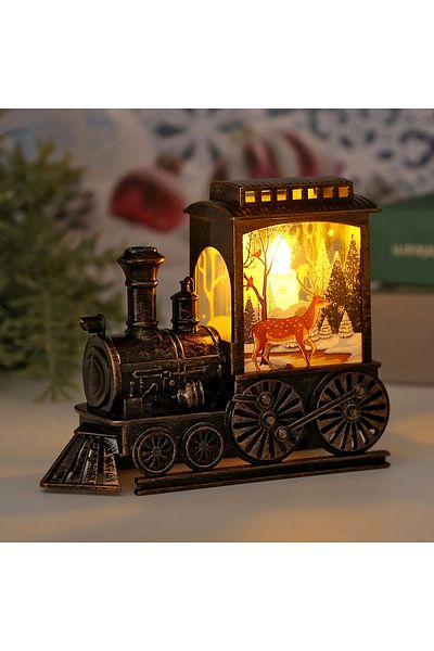 Choice B-Elk LED Night Lights Vintage Portable Train Night Lamp Battery Powered Outdoor Hanging Lanterns Ch