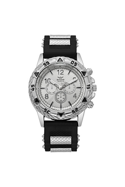 Choice ساعة يد رجالية رياضية أنيقة من السيليكون باللون الأبيض الفضي