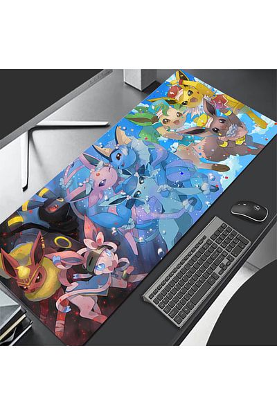 Miniso 600x300x2mm TK-0000005925 Mouse Pad Gaming Carpet Anime Keyboard Pads Rug Pokemon Eevee Mousepad Mo