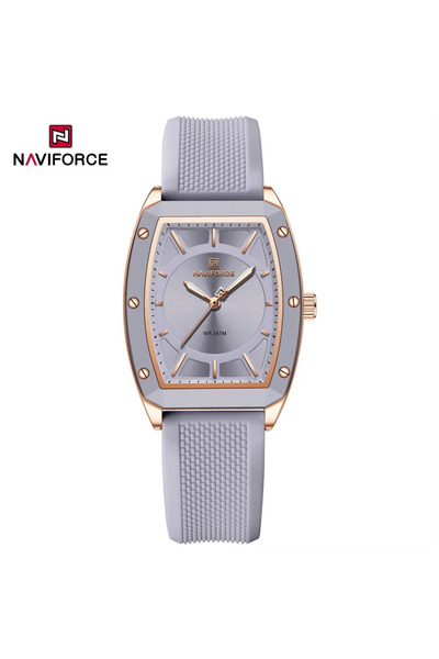 Naviforce ساعة RGPEPE NAVIFORCE NF5049 النسائية كوارتز بحزام سيليكون وساعة رياضية للطلاب بمينا كبير وسوار بسيط