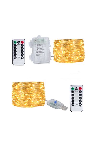 Choice Usb 5m Warm White Copper Wire Led Fairy String Lights Usb/battery Box Remote Birthday Garland Christ