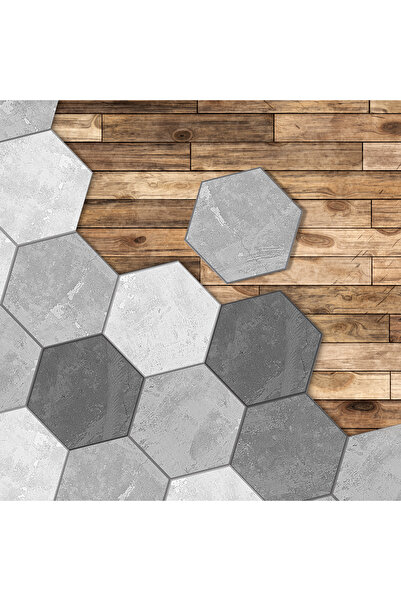 Choice DBS6T-003(11PCS)-CC 11 قطعة من ملصقات الأرضيات السداسية ذاتية اللصق بن...