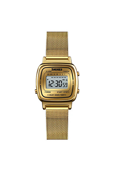 choice2 ساعة SKMEI 1901 ذهبية فاخرة للنساء بمينا صغير وتقويم كرونوغراف رقمي ومقاومة للماء للسيدات