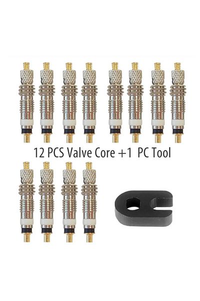Choice 12PCS 6/12pcs Bicycle Removable Presta Valve Core Bike Replacement Brass Tubeless Core Remover Tool