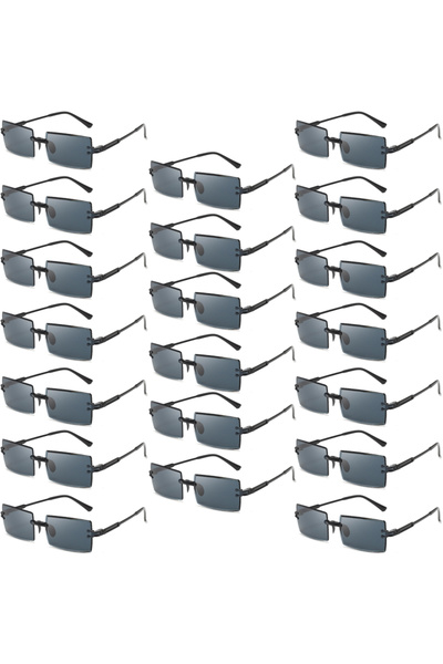 Choice as pciture shows black 20 20 Pcs Per Set Rimless Rectangle Sunglasses ...