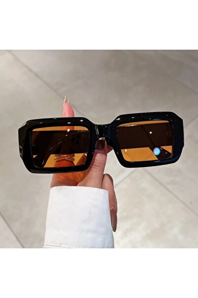 Choice بدون غطاء 1220-c5 نظارات شمسية صغيرة مستطيلة الشكل من كامبت باللون الأسود والشاي للنساء أنيقة عتيقة