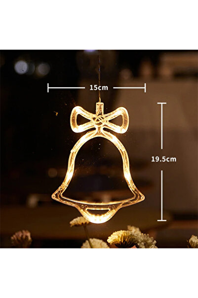 Choice جرس عيد الميلاد، ضوء LED لعيد الميلاد، ندفة ثلج سانتا معلقة، زينة نافذ...