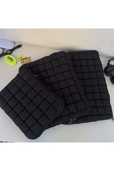Choice 13-14 inch Black Puffy Laptop Bag Sleeve 11/13/14/15/15.6 Inch Quilted Case Laptop Cover For MacBook