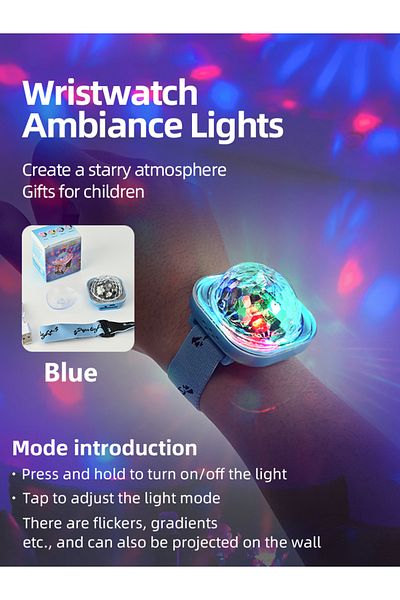 Choice Blue Nachtlampje Portable Stage Lights Disco LED Colorful Sound Control Lamp Wearable Wrist Ambient