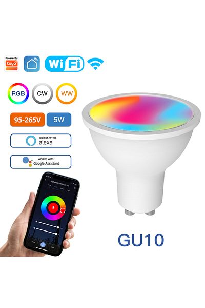 MOES 6 PCS Wifi GU10 95-265V MOES Tuya ZigBee GU10 WIFI Smart LED Bulbs RGB C+W White 5W Dimmable Lamps S
