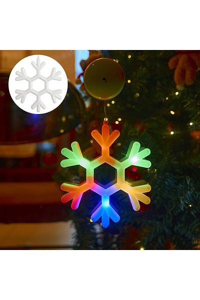 Choice Snowflake RGB light Window Wall Lights, Battery Powered, Snowflake & Jingle Bell & Stocking Shaped w