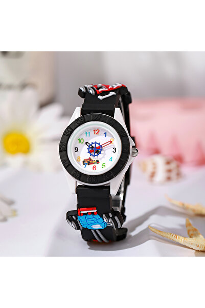 Choice black Fashion Cute Sport Children Cartoon Robort Watch Silicone Casual Lovely Clock