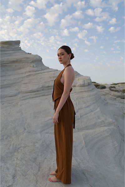 Tfifty Linen Wide Lace Trousers