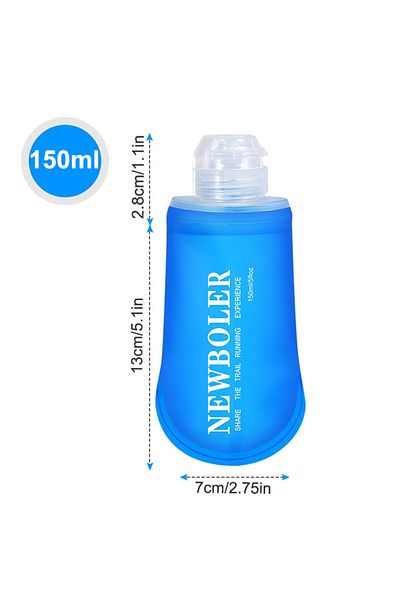 Choice BOT216 150/250/300/500/750ml Outdoor Collapsible Silicone Bite Size Water Bottle Running Camping Hik