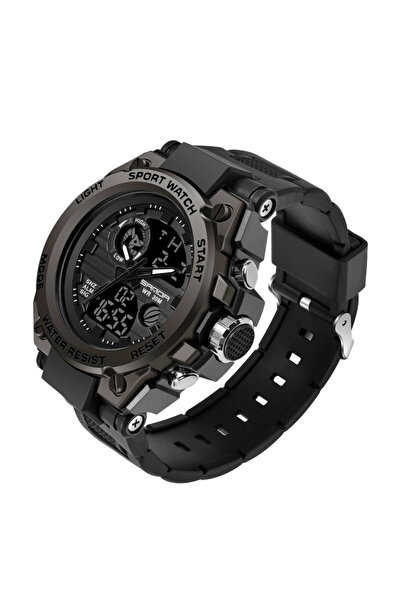 Choice ساعة SANDA G للرجال باللون الأسود رقمية بنمط عسكري ورياضي وساعة يد إلكترونية مقاومة للماء