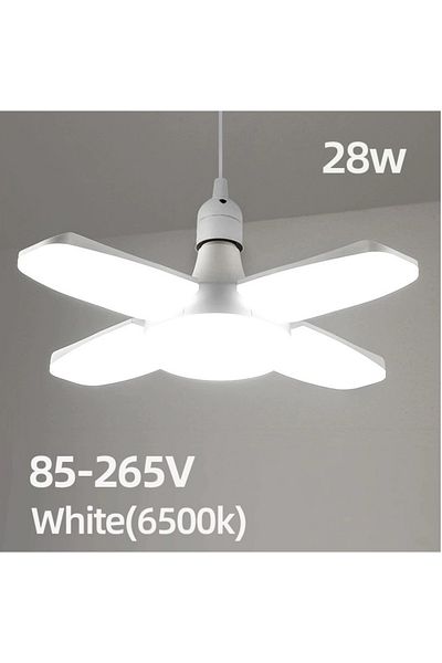 Choice 28W Cold White 85V-265V E27 Fan Foldable 28W LED Bulb AC220V/110V 40 Bulb Deformation for Home Ceili