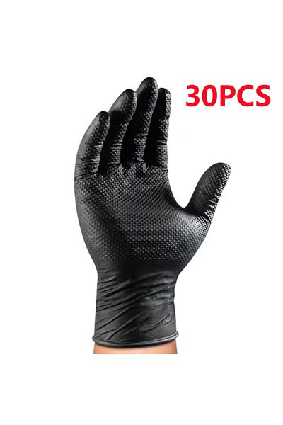 Choice XL Diamond Black 30PCS Industrial Black Nitrile Gloves 8mil Heavy Duty Disposable Gloves with Diamon