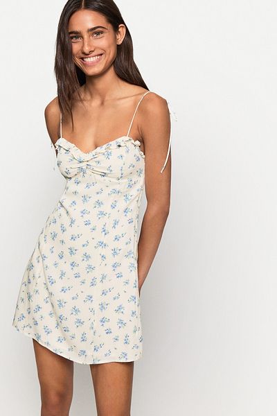 Bershka Printed strappy mini dress