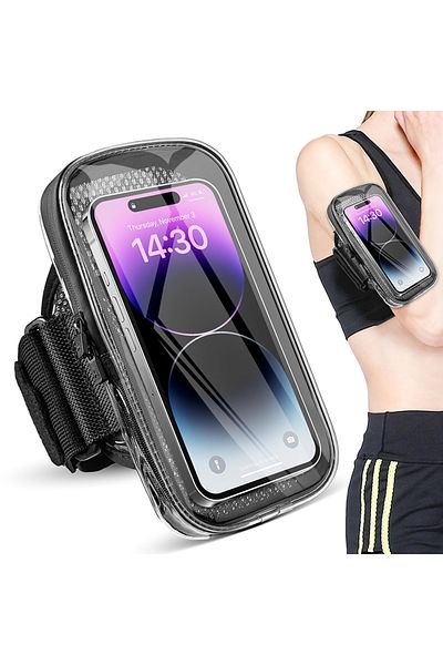 Choice black HAISSKY Full Clear Breathable Running Sport Armbands Bag For iPhone 14 13 12 11 Pro Max 14 Pl