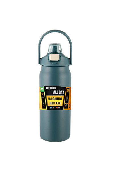 Choice 1500ml Blue Portable Thermos with Straw 304 Stainless Steel Thermal Mu...