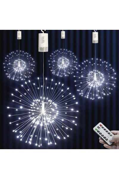 Choice 200LEDs Cool White 150/200 LED String Fairy Lights Hanging Starburst Lamp DIY Firework Christmas Gar