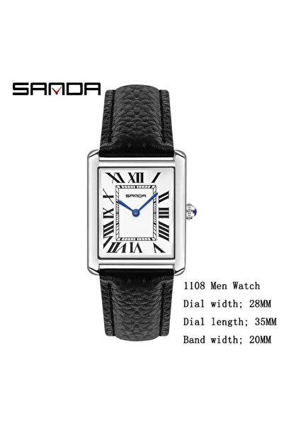 Choice رقم 1108 ساعة SANDA للرجال مقاومة للماء حتى 30 مترًا، ساعة كوارتز كاجوال أنيقة للنساء والرجال مقاومة للتآكل