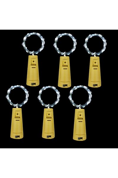 Choice 2M 20LED White 6pcs Bottle Light Battery Power LED Wine Bottle Cork Light String Fairy Christmas Gar